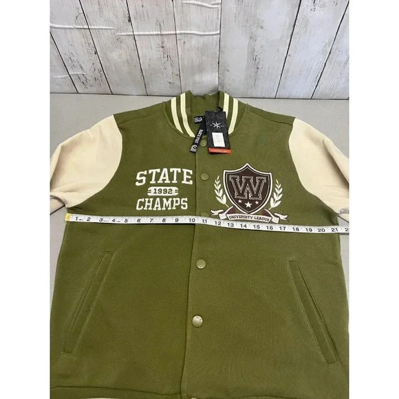 NWT BLACK PIKE STATE CHAMPIONS VARSITY JACKET SIZE M SNAP CLOSURE SIDE POCKETS - Picture 8 of 10